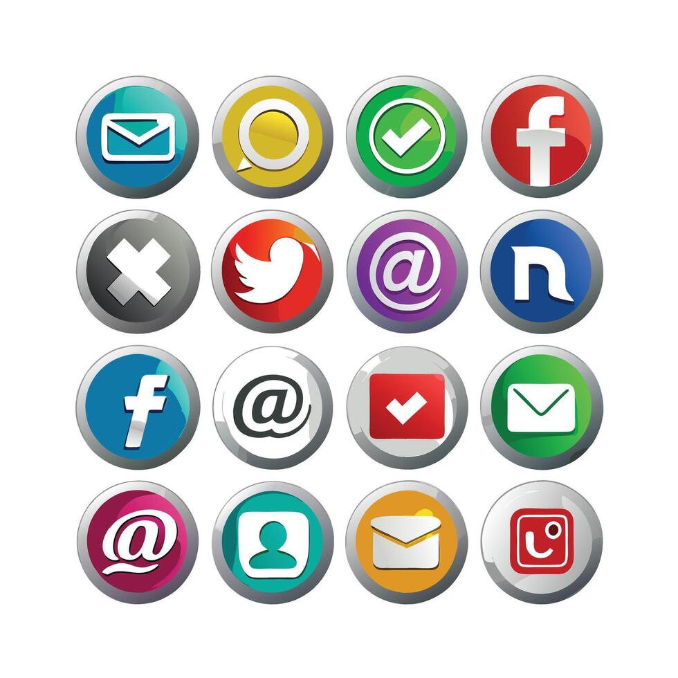 Social Media Icon Set Collection for websites and mobile applications. vector