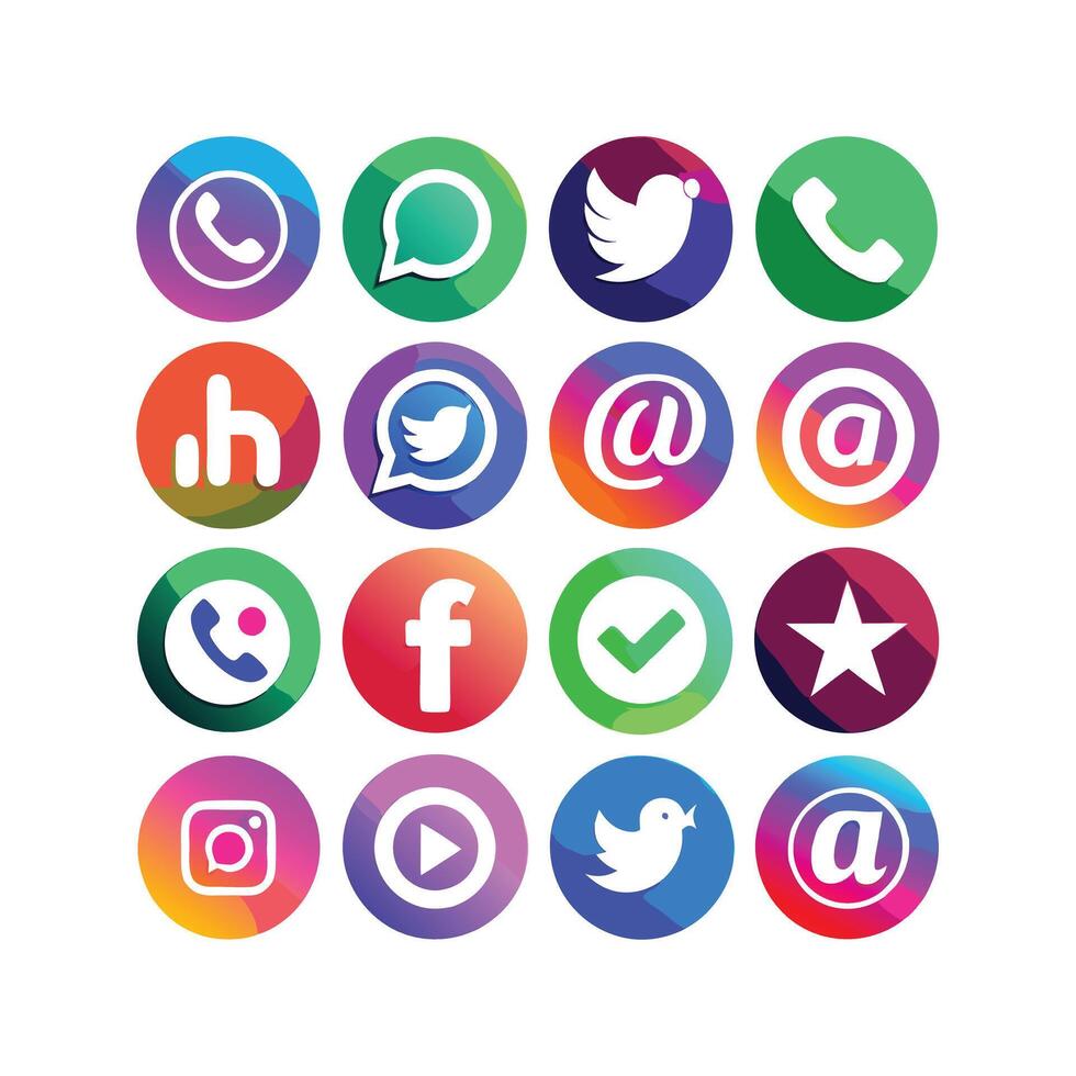 Social Media Icon Set Collection for websites and mobile applications. vector