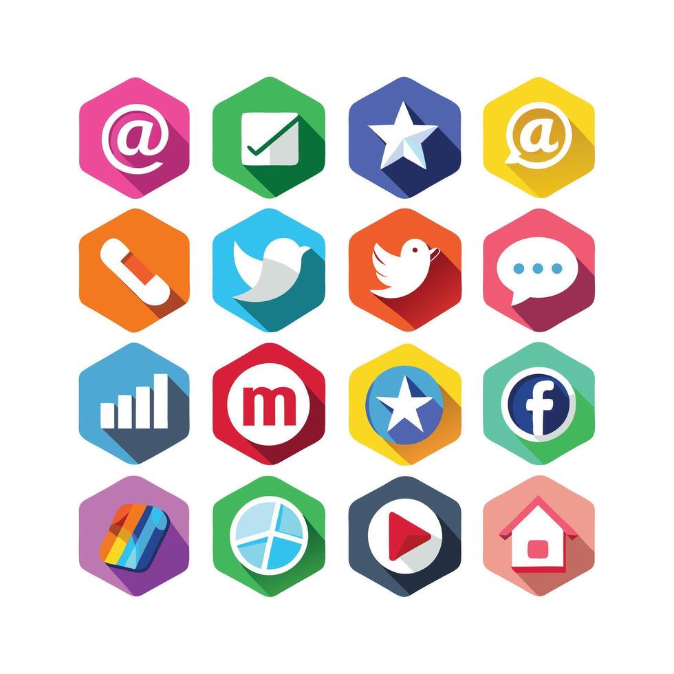 Social Media Icon Set Collection for websites and mobile applications. vector