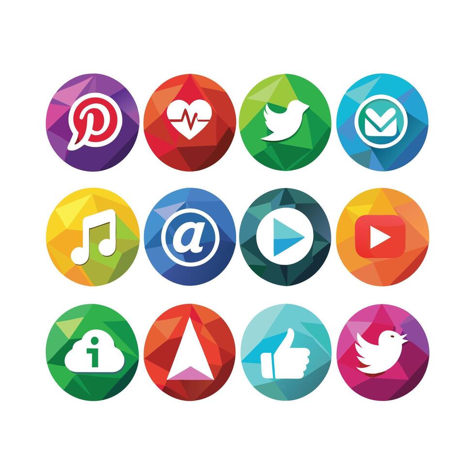 Social Media Icon Set Collection for websites and mobile applications. vector