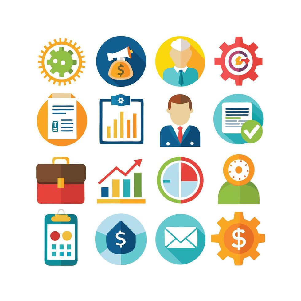 Business and Finance Icon Set Collection for Documents, Websites and Applications vector