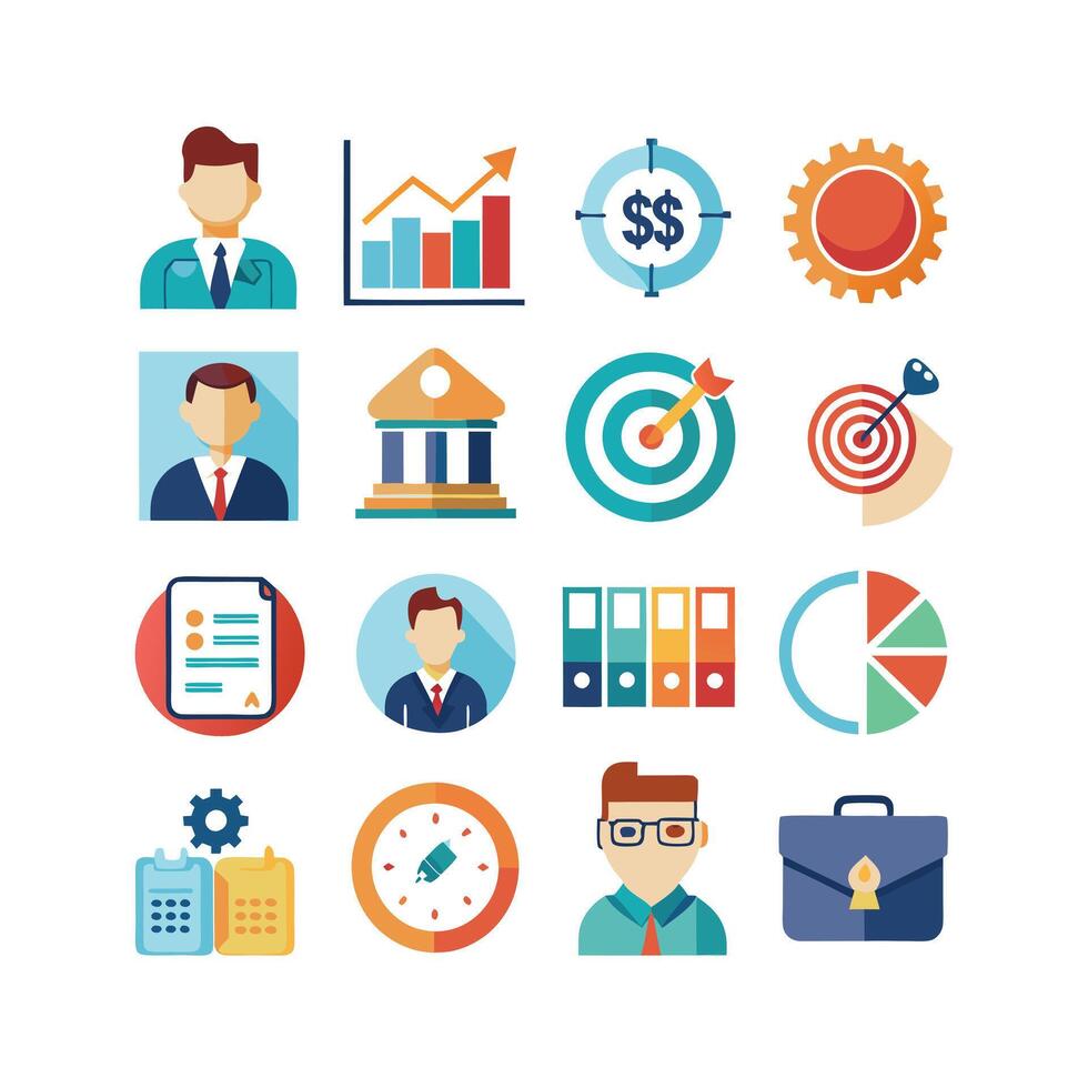 Business and Finance Icon Set Collection for Documents, Websites and Applications vector