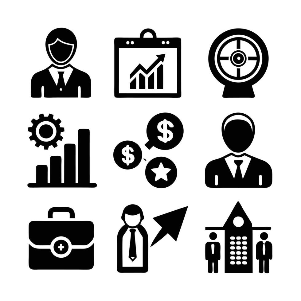 Business and Finance Icon Set Collection for Documents, Websites and Applications vector