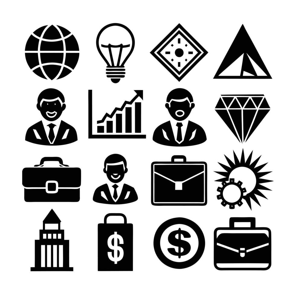 Business and Finance Icon Set Collection for Documents, Websites and Applications vector