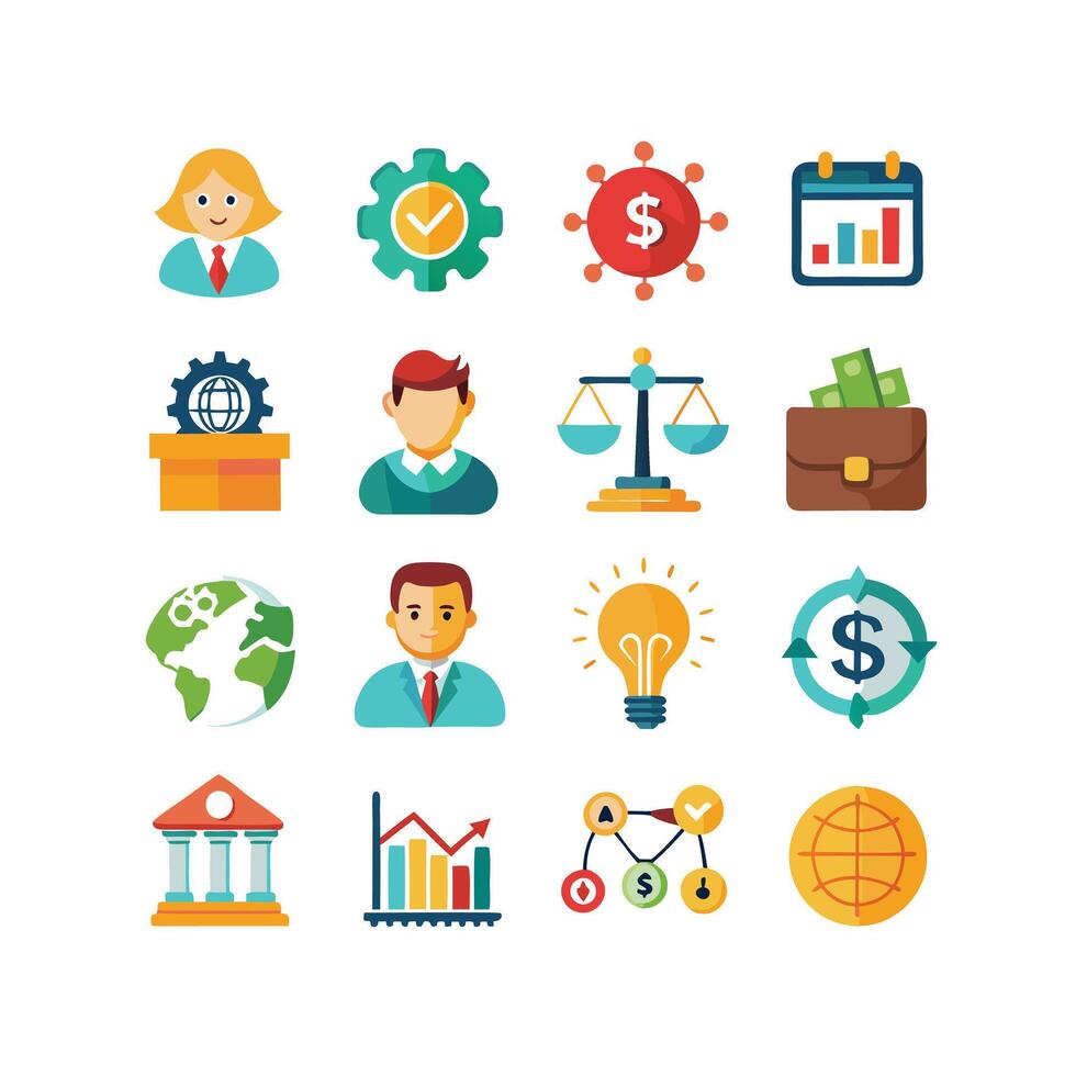 Business and Finance Icon Set Collection for Documents, Websites and Applications vector