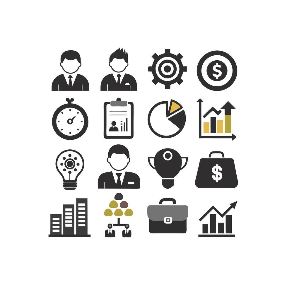 Business and Finance Icon Set Collection for Documents, Websites and Applications vector