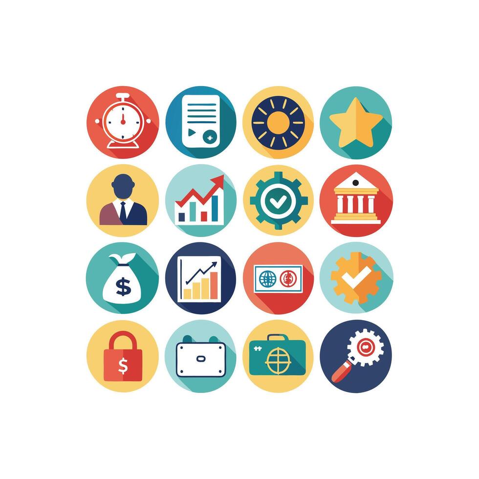Business and Finance Icon Set Collection for Documents, Websites and Applications vector