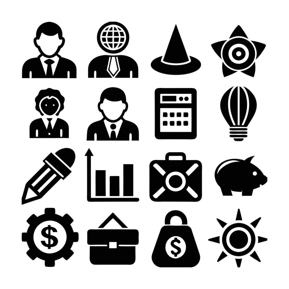 Business and Finance Icon Set Collection for Documents, Websites and Applications vector
