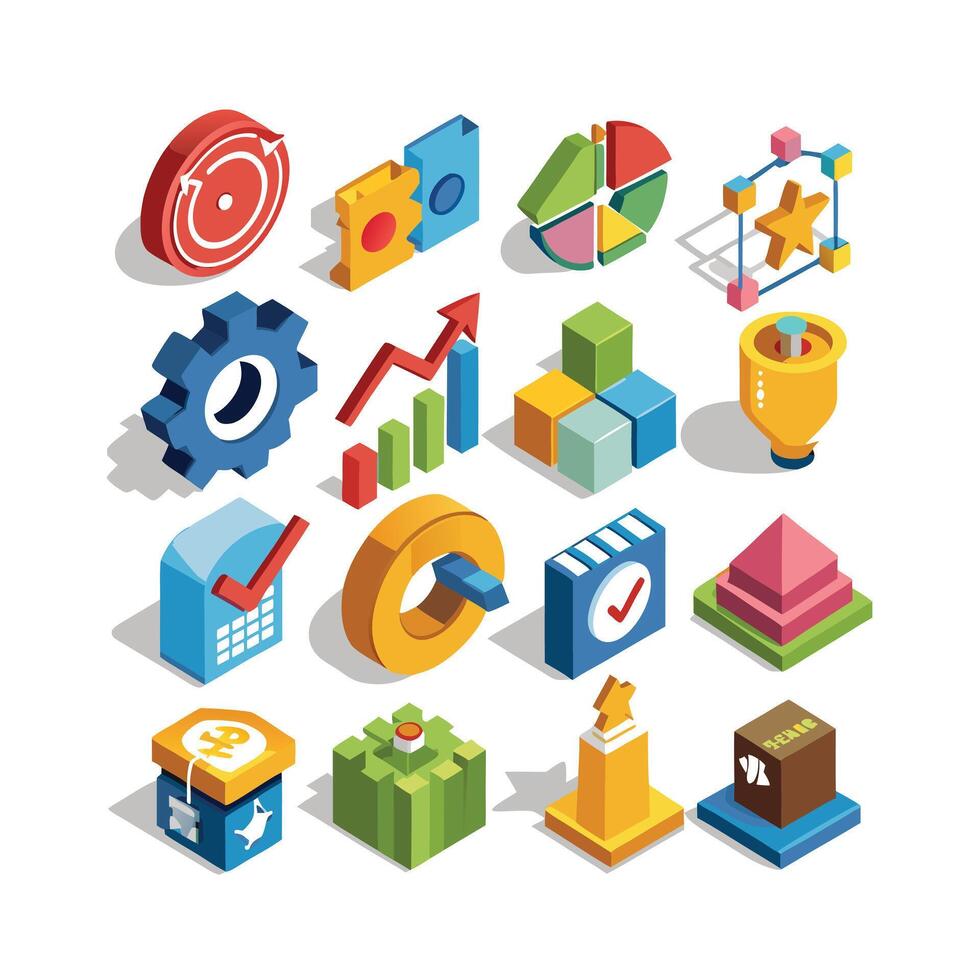 Business and Finance Icon Set Collection for Documents, Websites and Applications vector