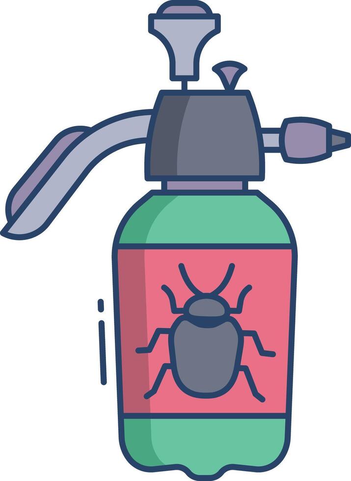 bug spray linear color illustration vector