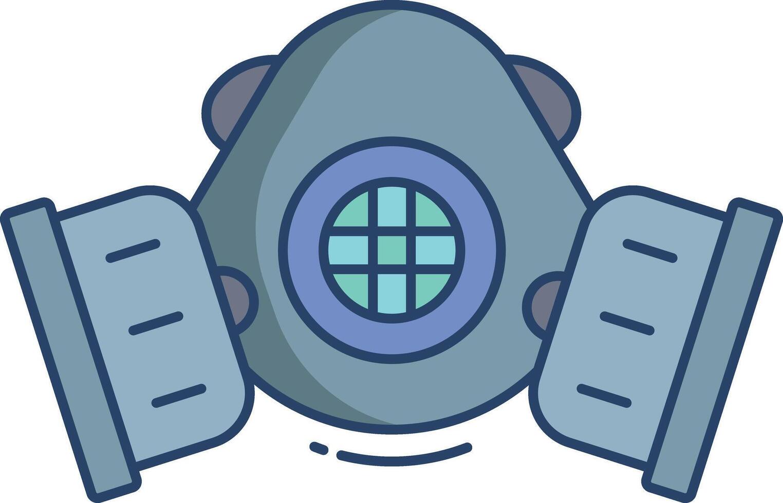 Gas Mask linear color illustration vector