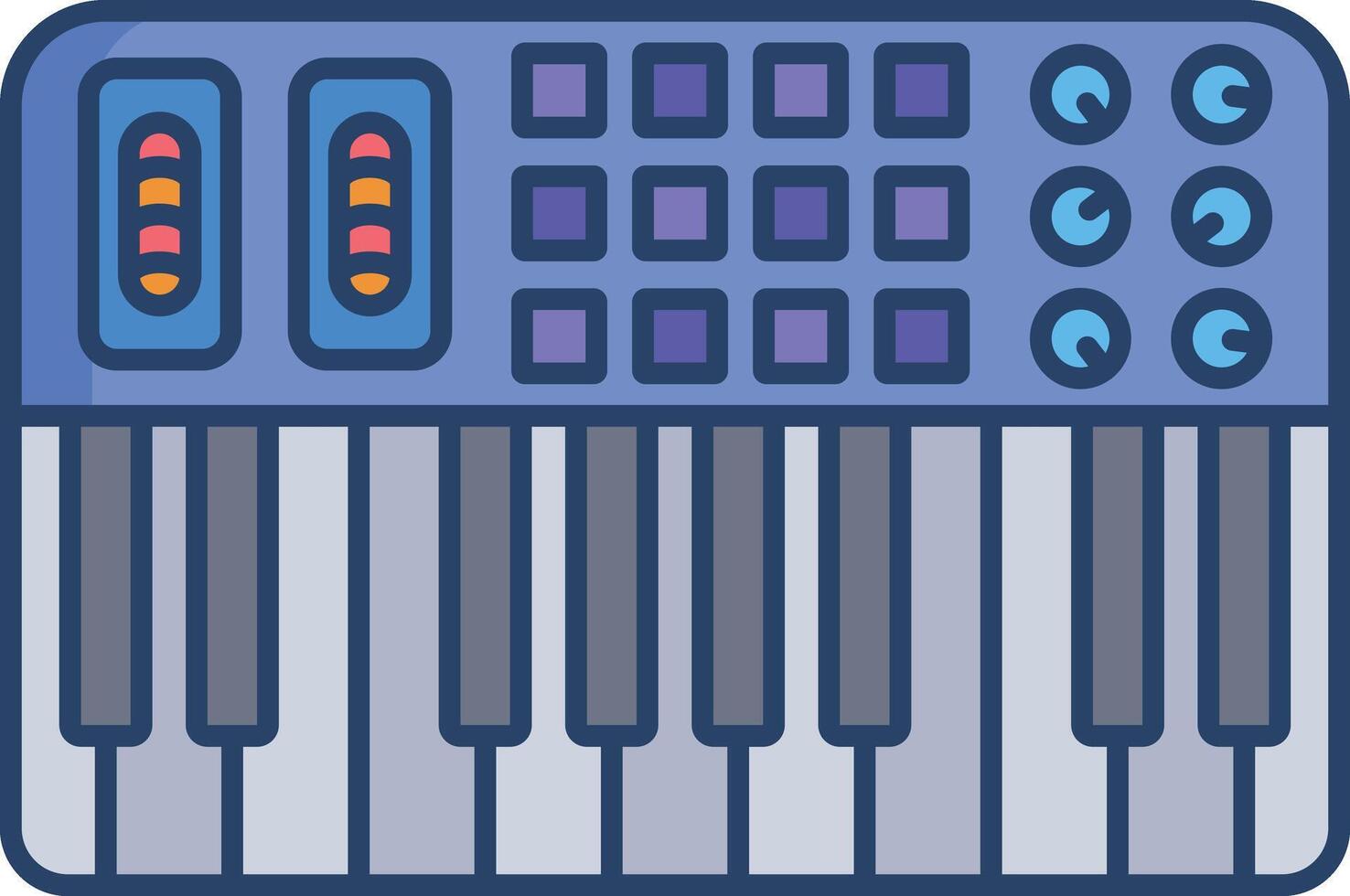 Midi linear color illustration vector