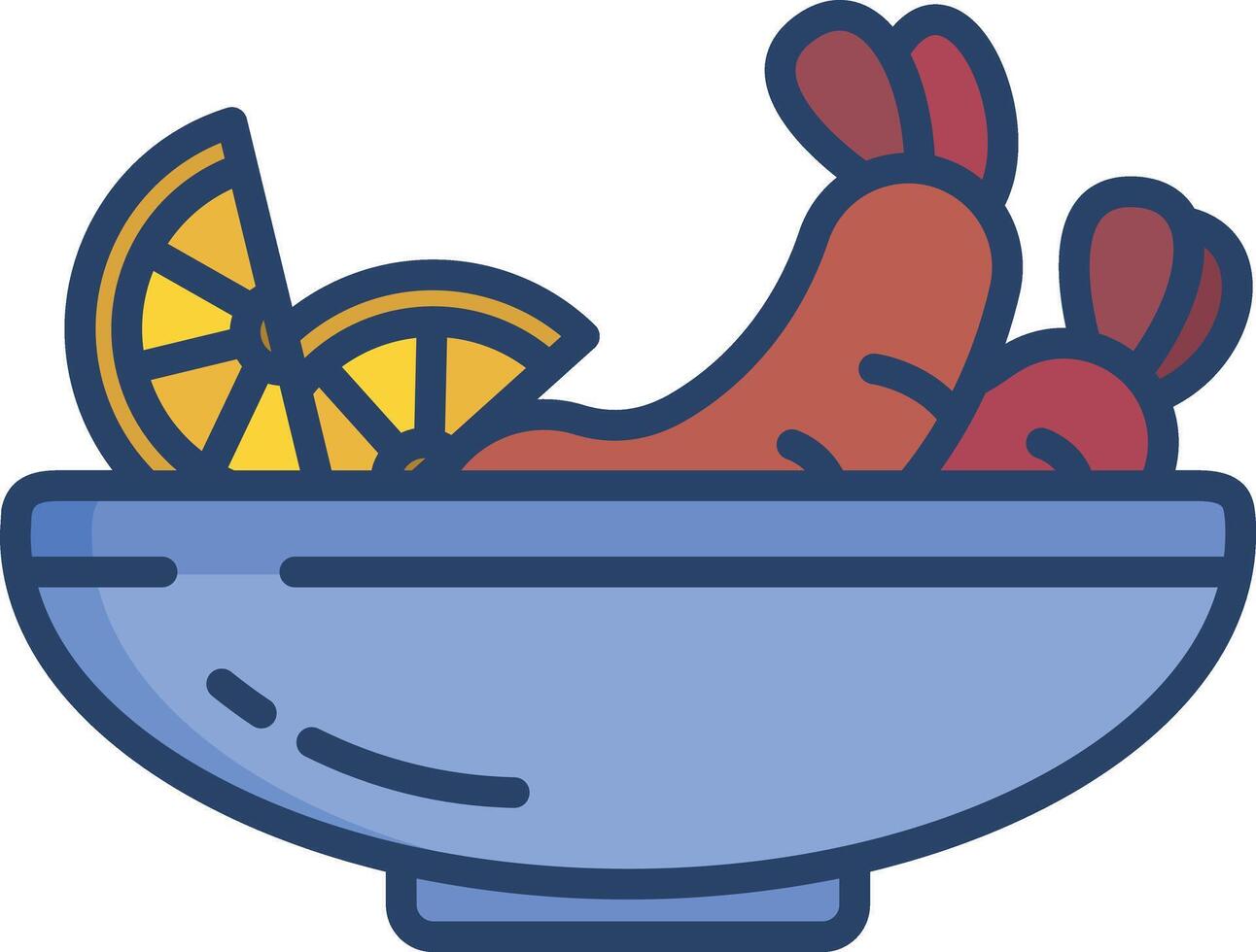 Ceviche linear color illustration vector