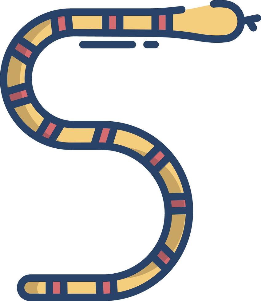 Snake linear color illustration vector