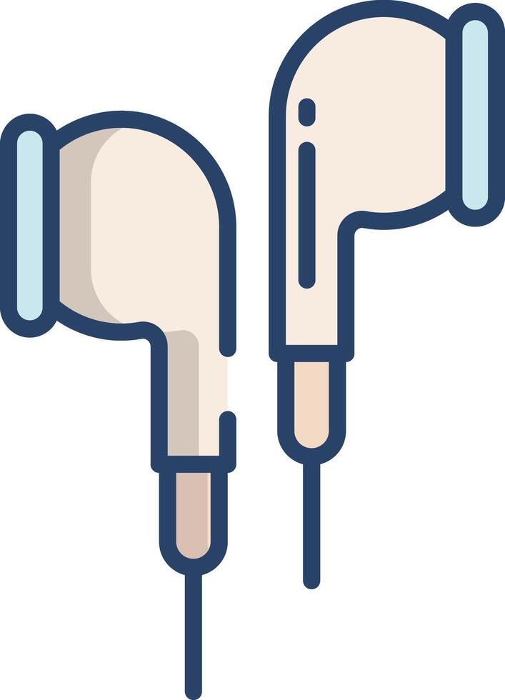 Earphones linear color illustration vector