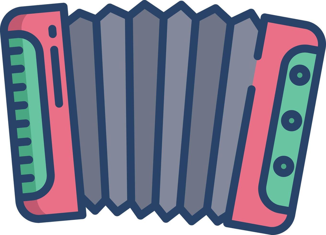 Accordion linear color illustration vector