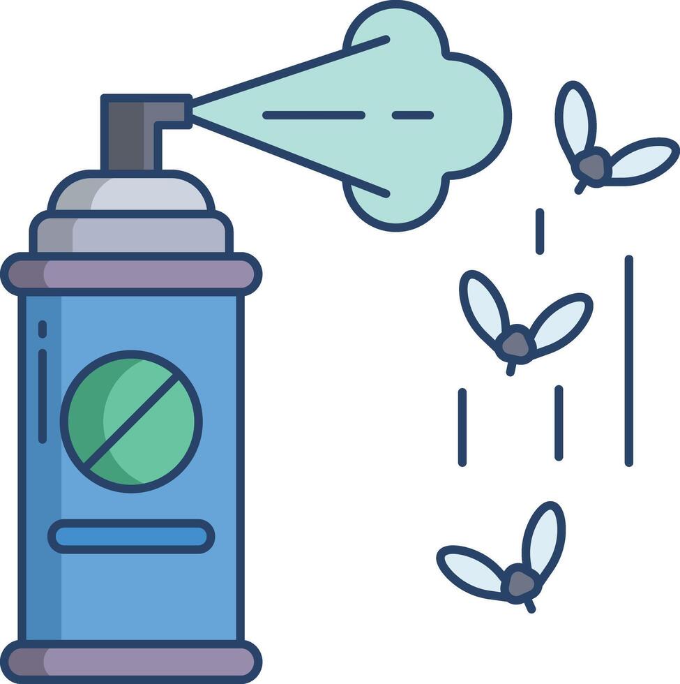 Insect spray linear color illustration vector