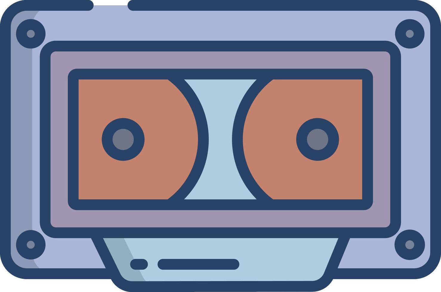 Casette linear color illustration vector