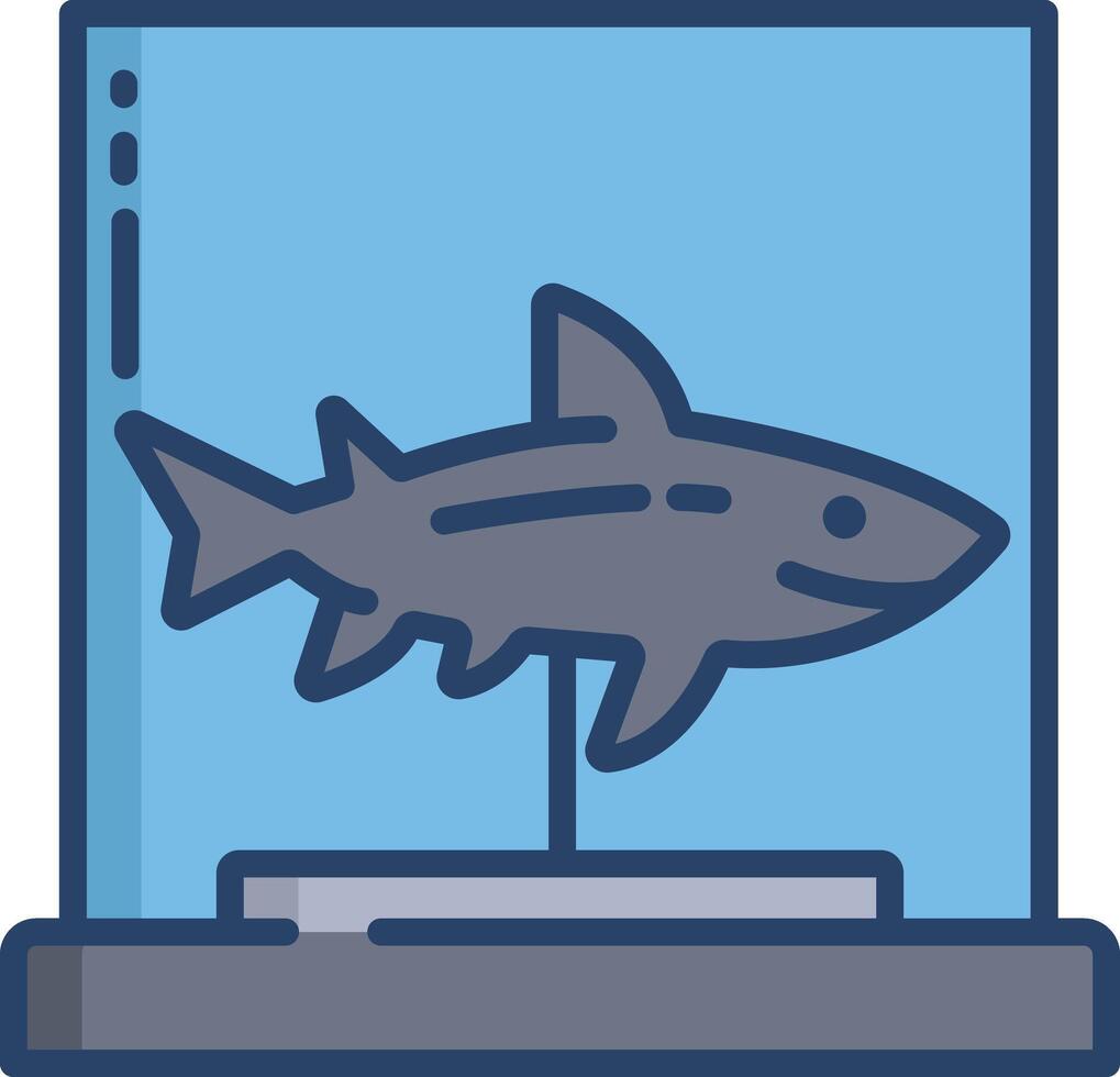 Shark linear color illustration vector