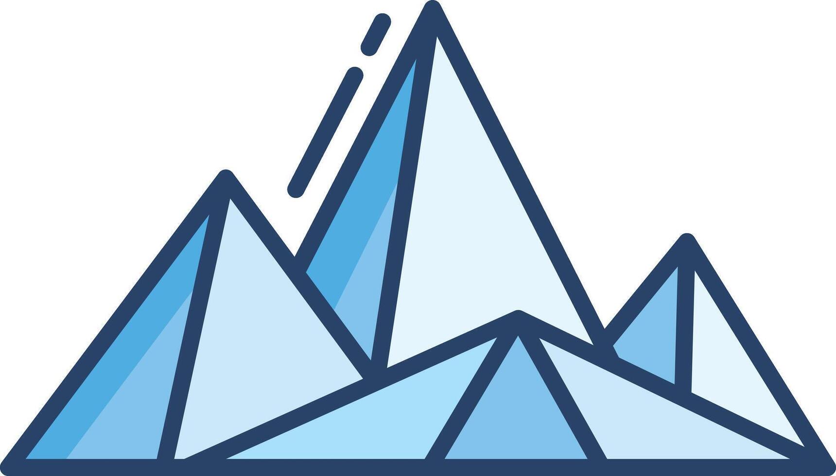 mountain ice linear color illustration vector