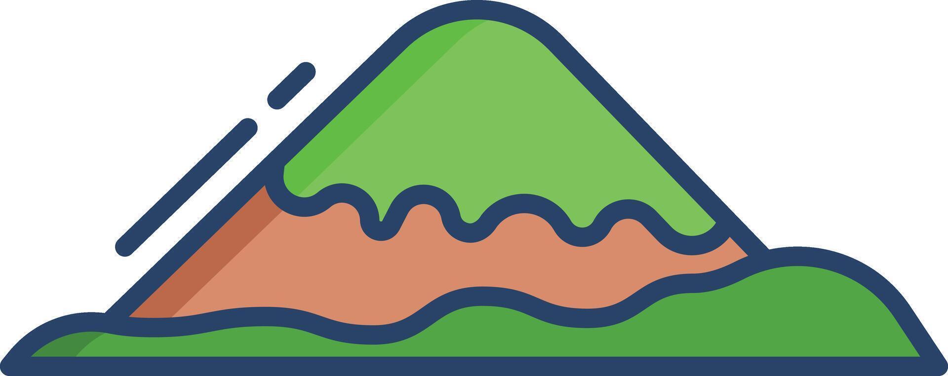 hill linear color illustration vector
