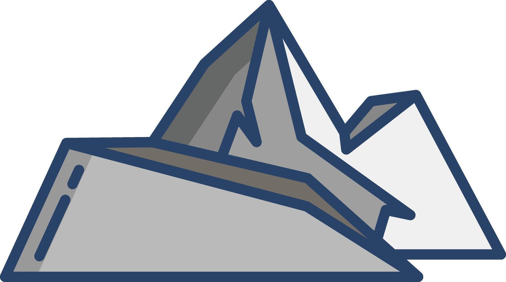 dark mountain linear color illustration vector