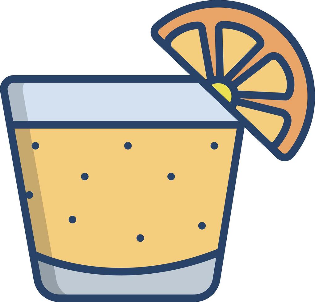 Tequilla Shot linear color illustration vector