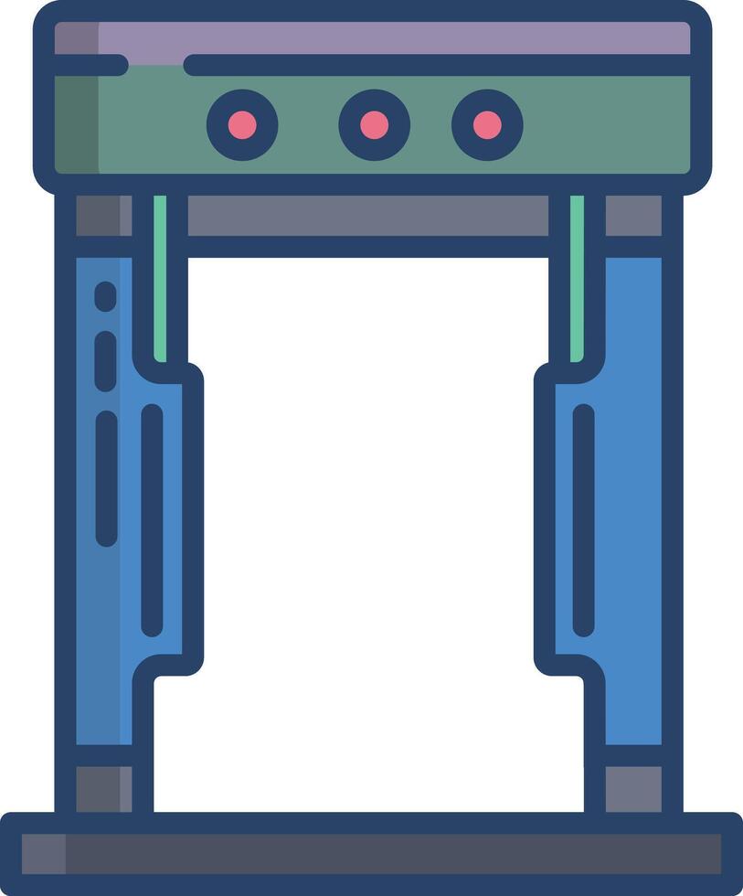 Metal detector linear color illustration vector