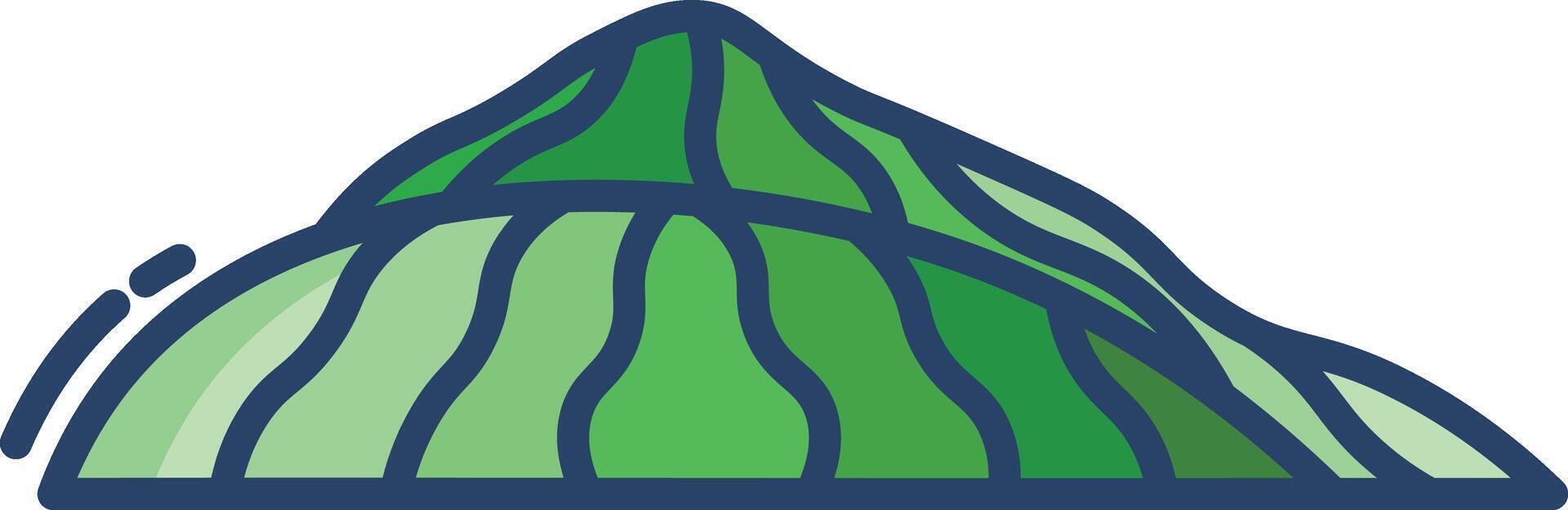 tea mountain linear color illustration vector