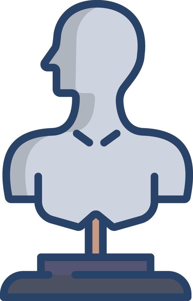Sculpture linear color illustration vector