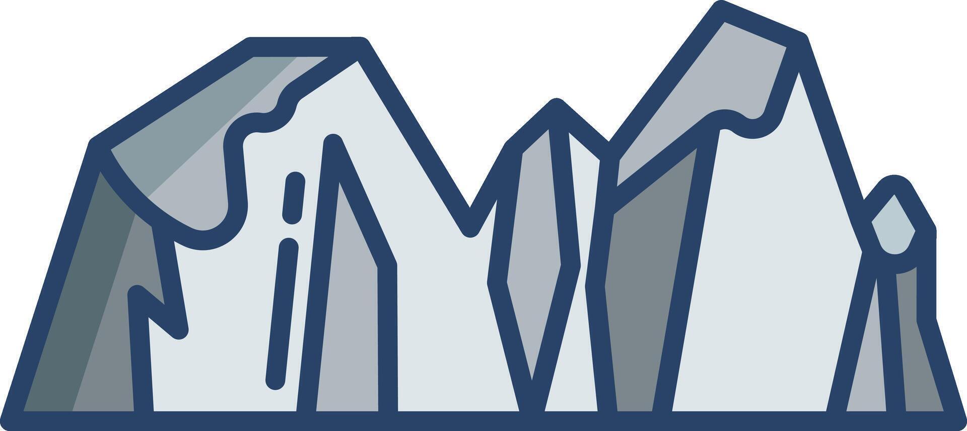 Block Mountain linear color illustration vector