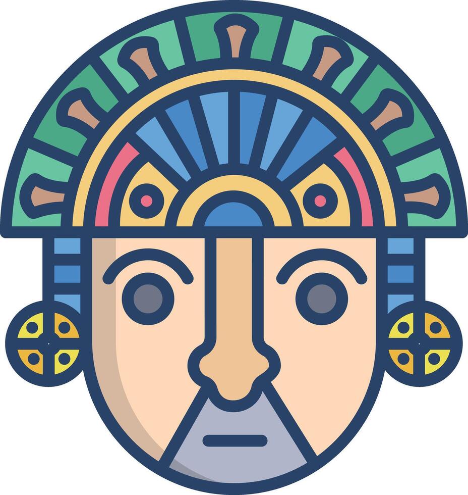 Tumi linear color illustration vector