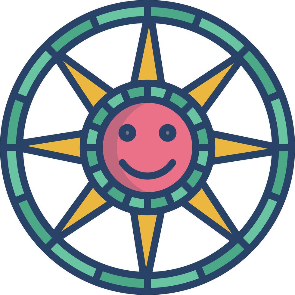 Maya Calendar linear color illustration vector