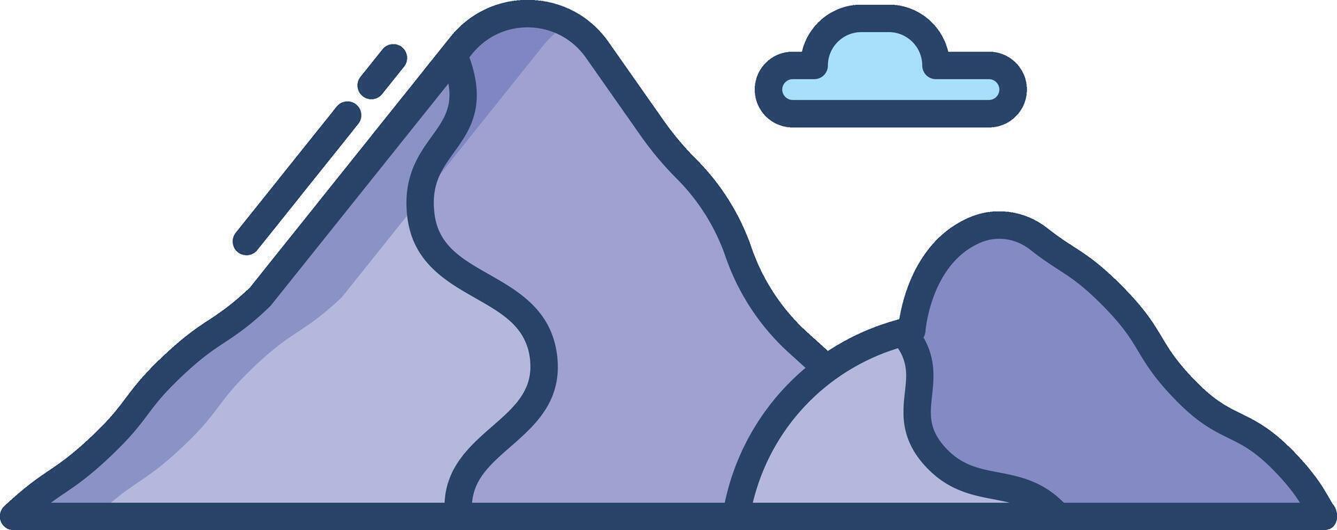 mountain linear color illustration vector