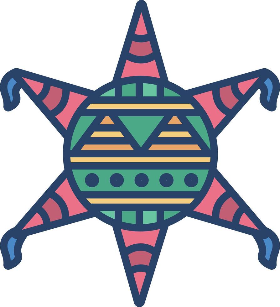 Pinata linear color illustration vector