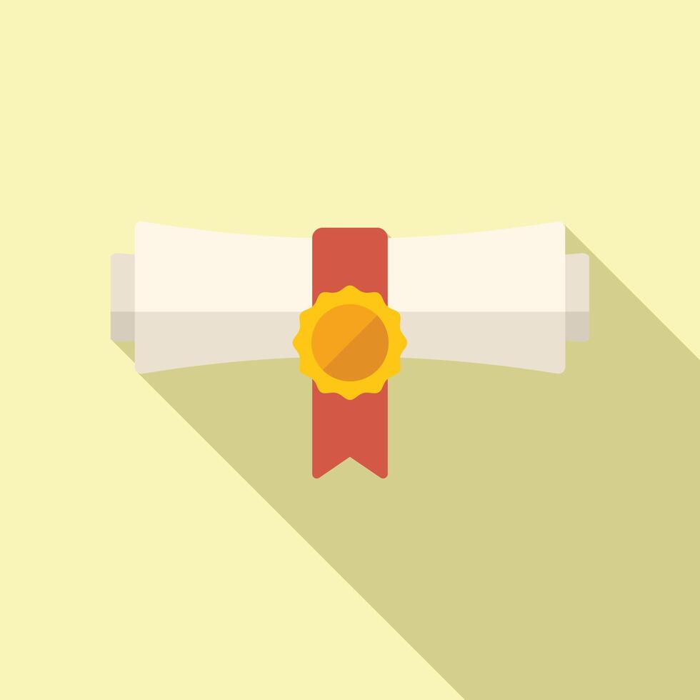 Diploma with ribbon and gold seal vector