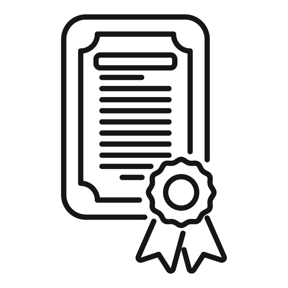 Official document with ribbon award icon vector