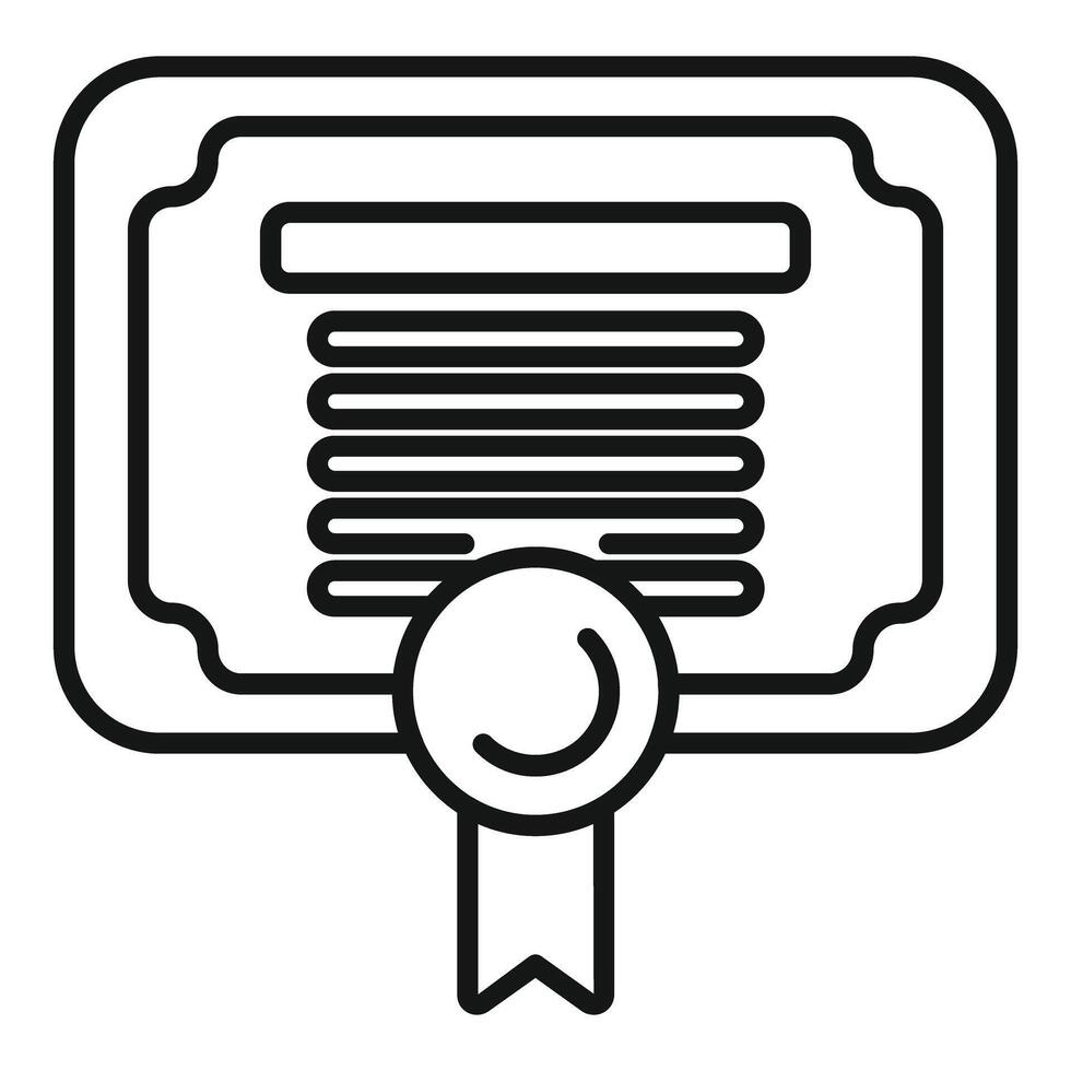 Official diploma with ribbon and seal icon vector