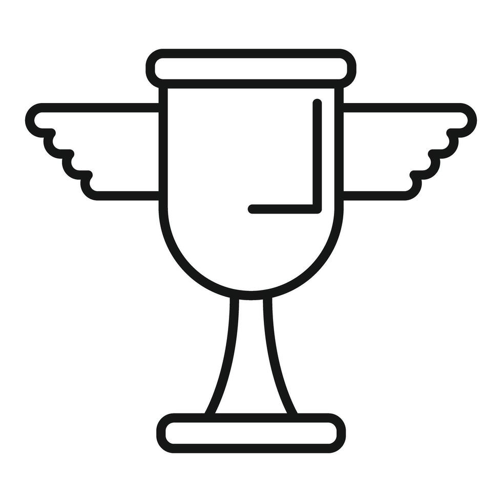 Flying trophy of success icon vector