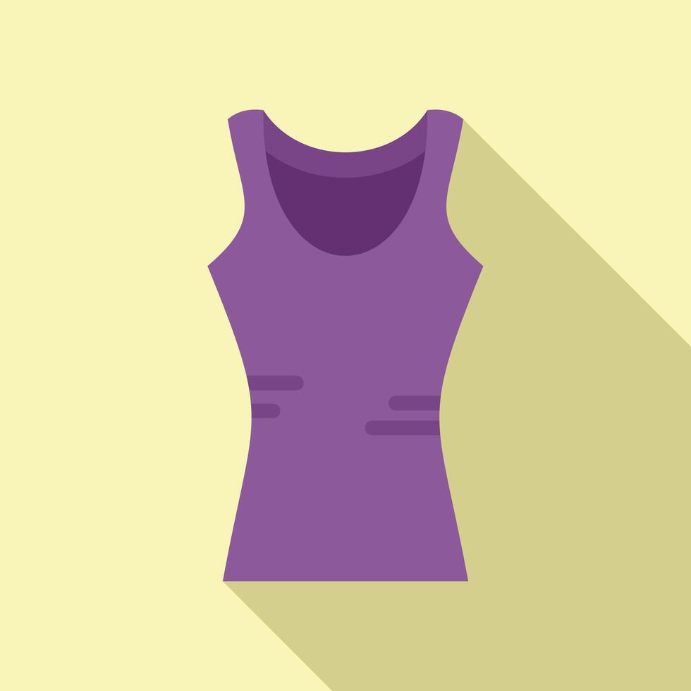 Woman purple tank top flat icon long shadow vector