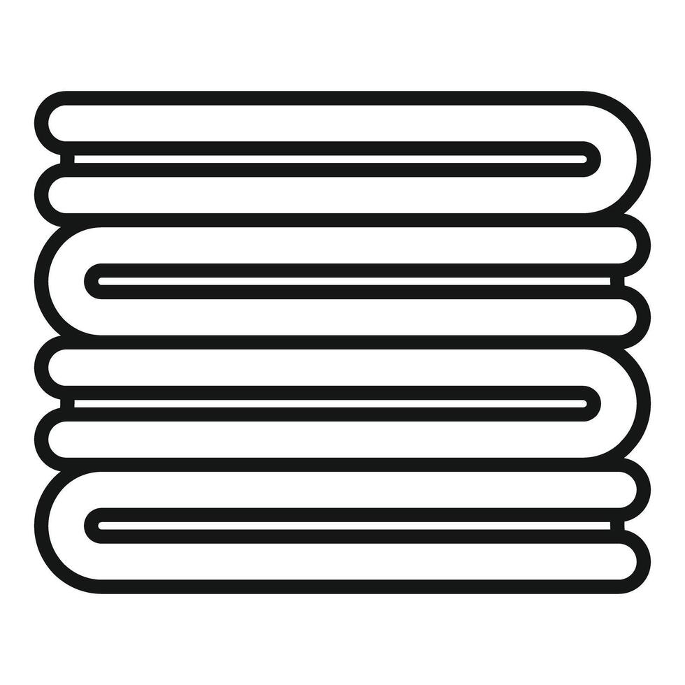 Stack of soft clean towels line art icon vector