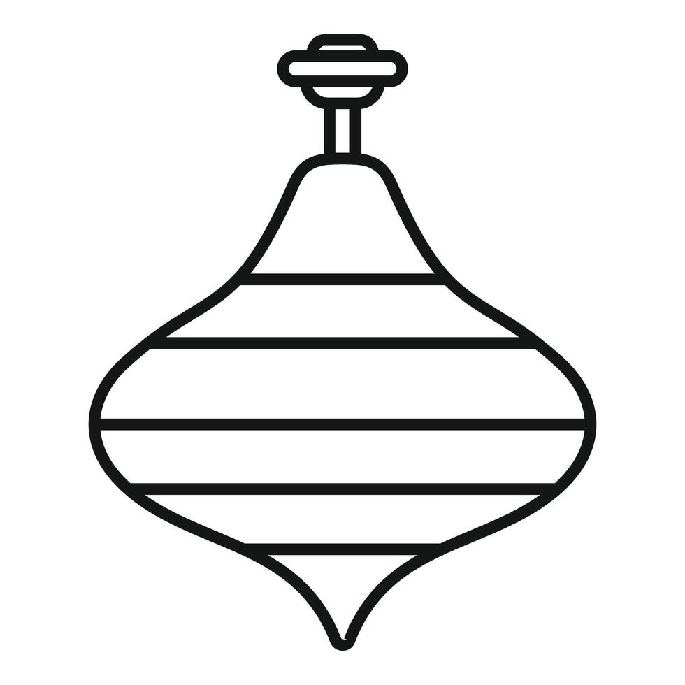 Spinning top toy line art drawing vector