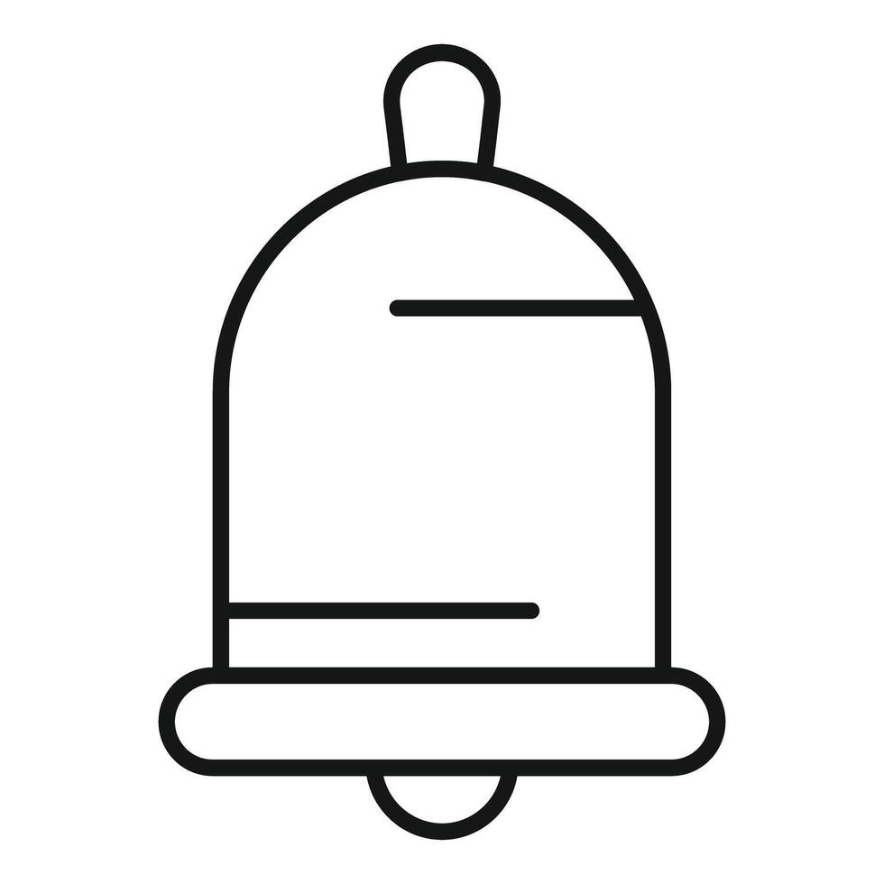 Black outline of a bell ringing icon vector