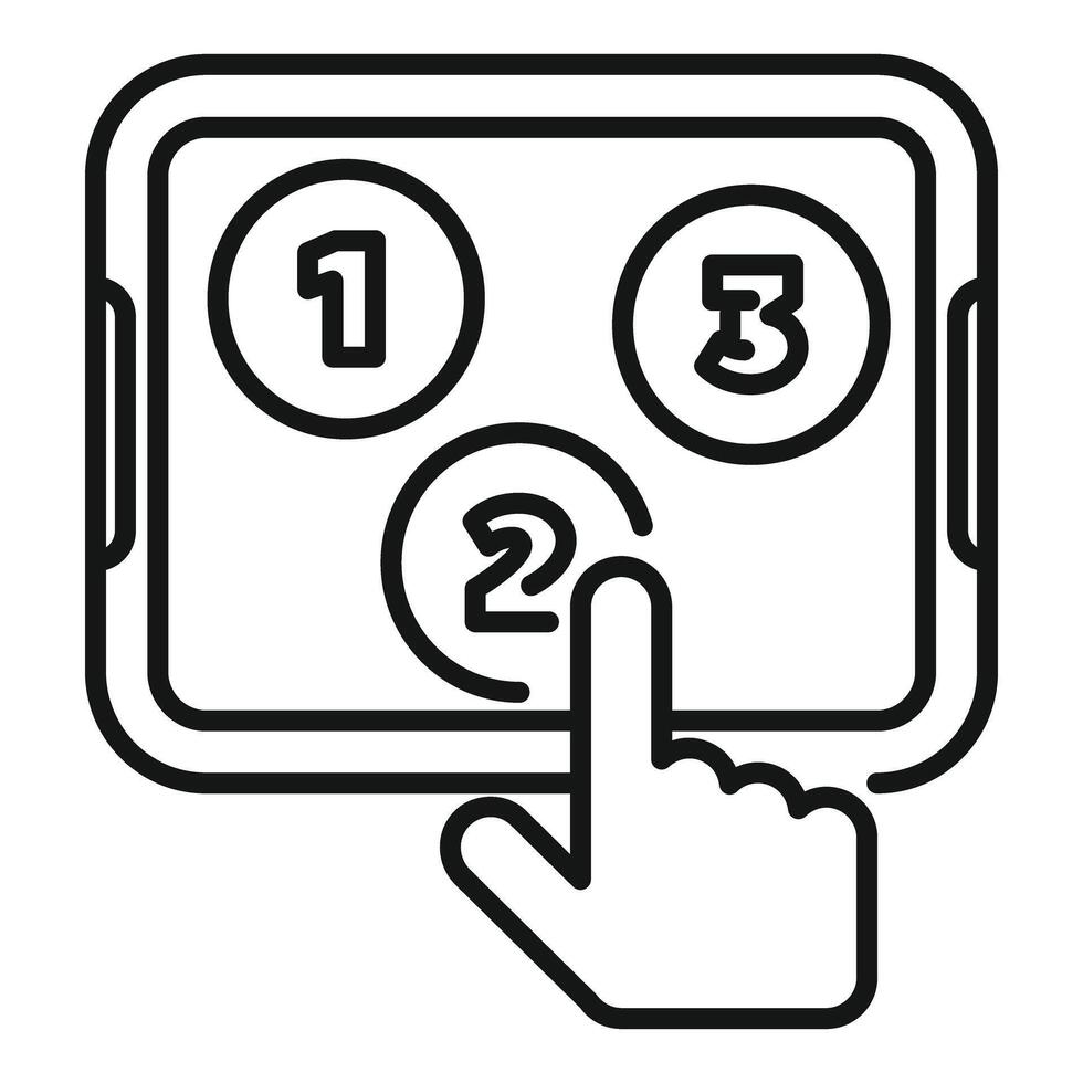 Choosing second option on tablet vector