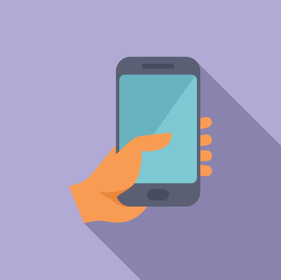 Hand holding smartphone browsing internet online vector