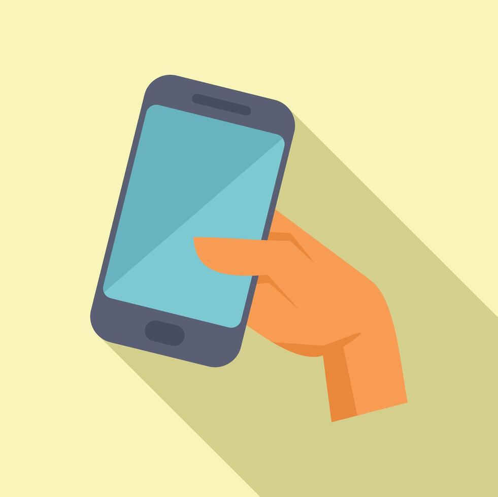 Hand holding smartphone browsing internet surfing web vector