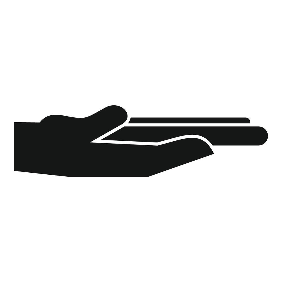 Open empty hand giving gesture icon vector
