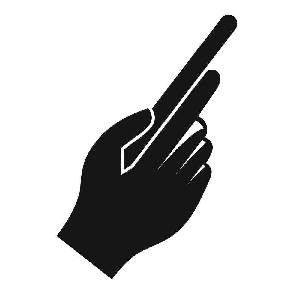 Hand pointing up with two fingers vector