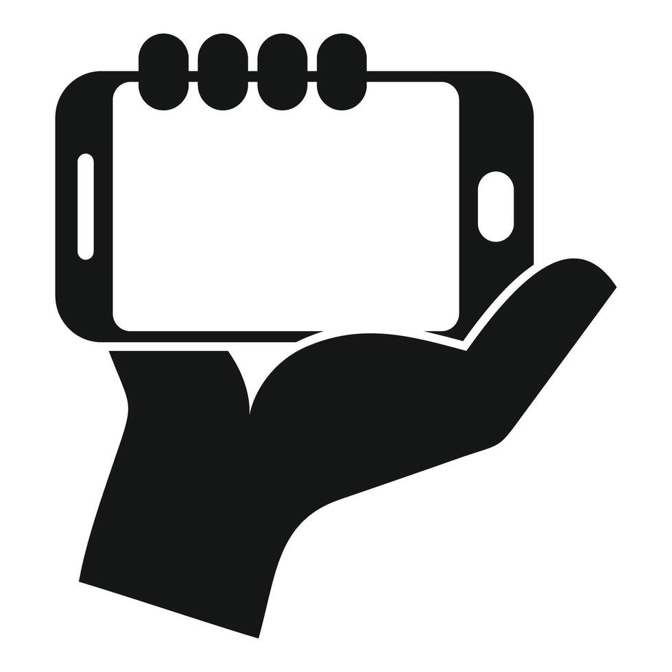 Hand holding smartphone sharing screen vector