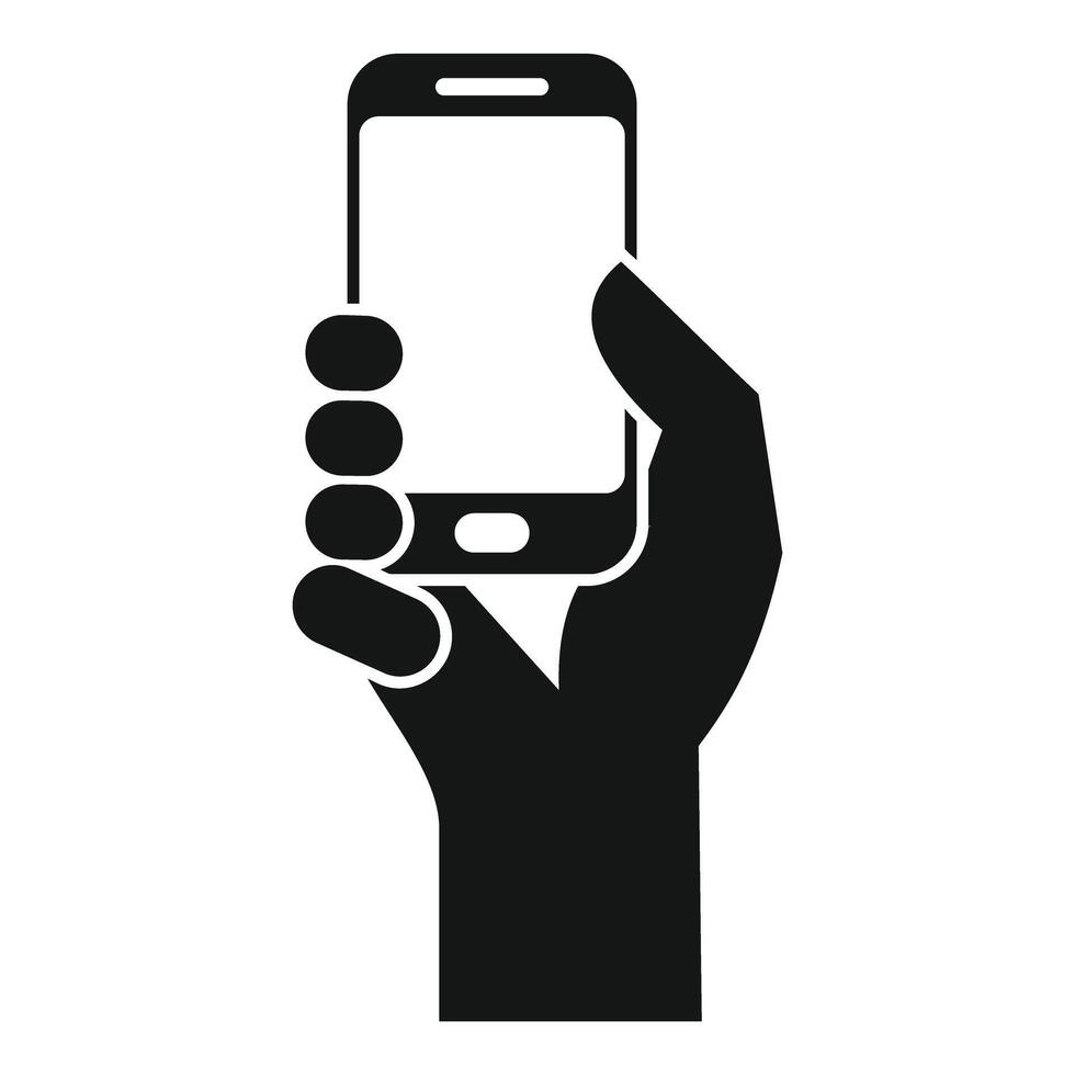 Hand holding smartphone with blank screen vector